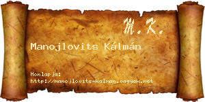 Manojlovits Kálmán névjegykártya